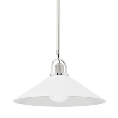 Syosset 1 Light Pendant 11.375 x 20 Inch by Hudson Valley by Hudson Valley - 2620-PN/WH