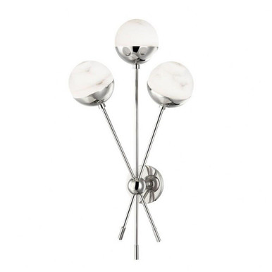 Saratoga 3 Light Wall Sconce 27.5 x 13.38 Inch by Hudson Valley - 2830-PN