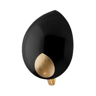 Lotus 1 Light Wall Sconce 13.33 x 9.25 Inch  by Hudson Valley - 5701-GL/BK