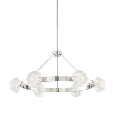 Barclay 6 Light Chandelier 15.25 x 35.25 Inch Wide by Hudson Valley - 6135-PN