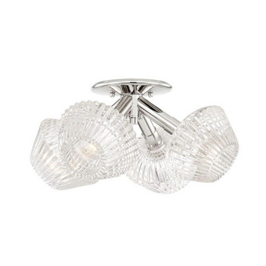 Barclay 4 Light Semi Flush Mount 7.25 x 16 Inch by Hudson Valley - 6144-PN