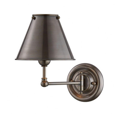 Classic No.1 1 Light Wall Sconce 10.5 x 7.5 Inch  by Hudson Valley  - MDS101-DB-MS