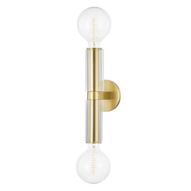 Gilbert 2 Light Wall Sconce 24.75 x 5 Inch  by Hudson Valley  - 9842-AGB