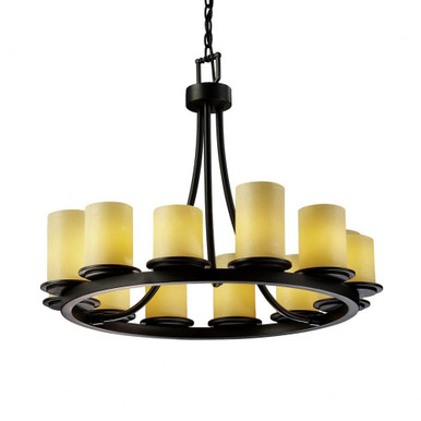 Candlearia Dakota 12 Light Chandelier by Justice Design CNDL-8768-10-AMBR
