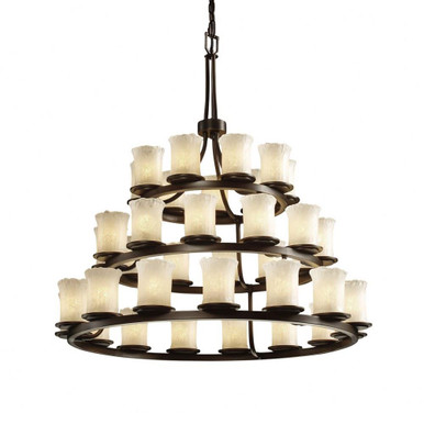 Veneto Luce Dakota 36 Light Oversized 3 Tier Chandelier by Justice Design - GLA-8712-16-WHTW