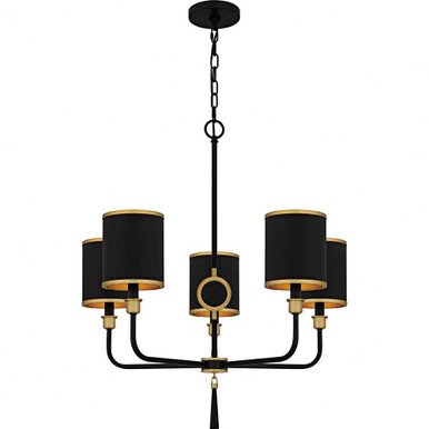Lockery 5 Light Chandelier 29.25 Inch Tall and 26.5 Inch Wide by Quoizel - LKY5028MBK