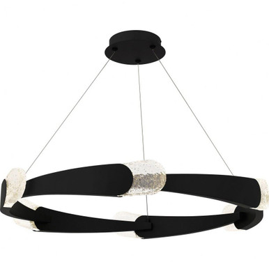 Saffron 37W LED Pendant 4 Inch Tall and 34 Inch Wide by Quoizel - PCSAF2834MBK