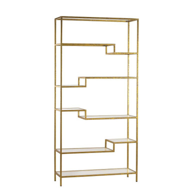 Vanguard Glass and Metal Shelving Unit 74 x 36 Inches by ELK Home - 351-10209