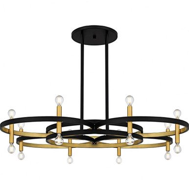 Winsland 16 Light Chandelier 9.75 Inch Tall and 50 Inch Wide by Quoizel - WID5050MBK