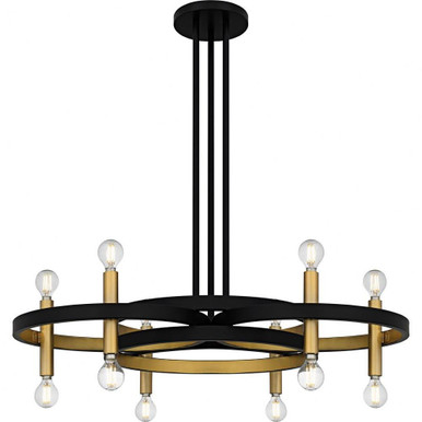 Winsland 12 Light Chandelier 9.75 Inch Tall and 30 Inch Wide by Quoizel - WID5030MBK