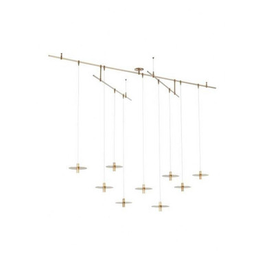 Mini Ponte 9 Light Chandelier by Visual Comfort Modern - 700PNT9NB-LED930R
