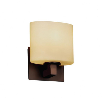 Fusion Modular 1 Light Almd Glass Wall Sconce by Justice Design - FSN-8931-30-ALMD