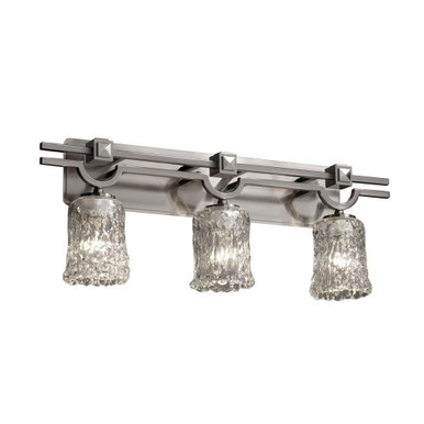 Veneto Luce Argyle 3 Light Cylinder Clrt Vanity Light by Justice Design - GLA-8503-16-CLRT