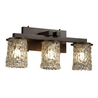 Veneto Luce Dakota 3 Light Cylinder Clrt Vanity Light by Justice Design - GLA-8773-16-CLRT