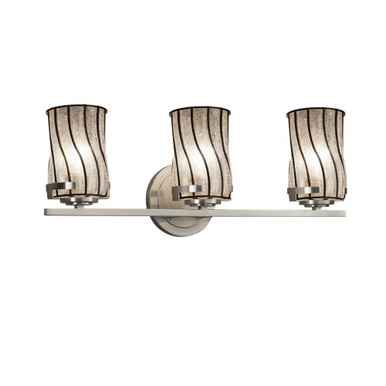 Wire Glass Atlas 3 Swirl with Clear Bubble Vanity Light by Justice Design - WGL-8453-10-SWCB