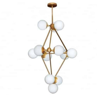 Domi 480W 12 LED Chandelier 36.5 Inch Tall and 25 Inch Wide by Dainolite - DMI-3612C-GLD