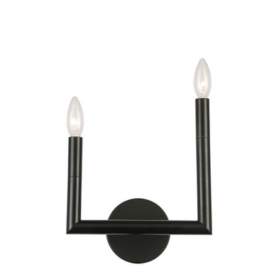 Nora 2 Light Wall Sconce 11.25 Inch Tall and 9.25 Inch Wide by Dainolite - NOR-R-112W-MB