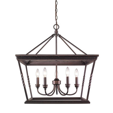 Davenport 5 Light Medium Chandelier by Golden - 4214-5 EB