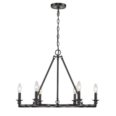Saxon 6 Light Large Chandelier by Golden - 5926-6