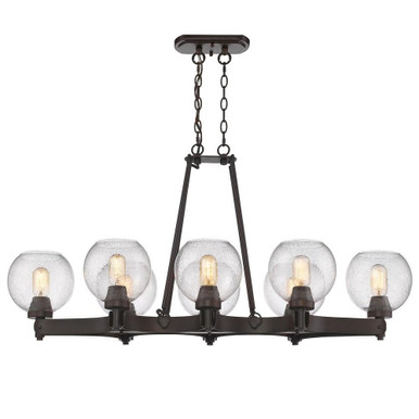 Galveston 8 Light Oversized Linear Chandelier by Golden - 4855-LP RBZ-SD