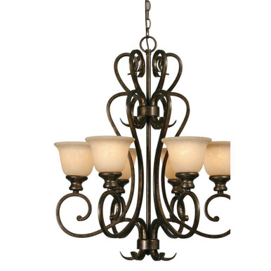 Heartwood 6 Light Large Chandelier by Golden - 8063-6 BUS