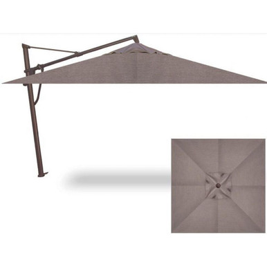 11.5 Foot Aluminum Manual Square Cantilever Umbrella by Treasure Garden - AKZPSQ11