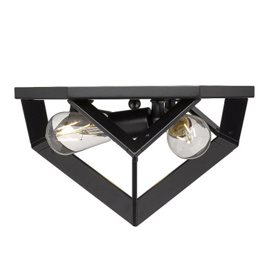 Architect 3 Light 12.75 Inch Wide Flush Mount by Golden - 2083-FM BLK