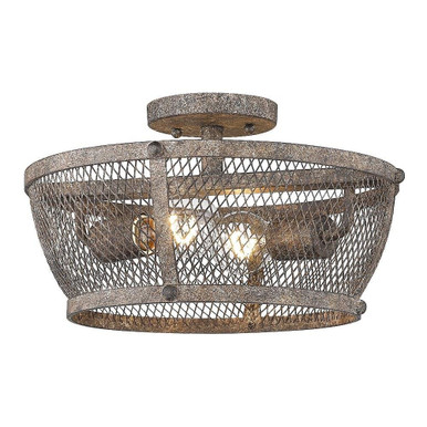 Calgary 2 Light 13.88 Inch Wide Semi Flush Mount by Golden - 7019-SF PR