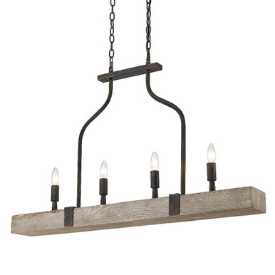 Meyer 4 Light Oversized Linear Pendant by Golden - 0866-LP ABI