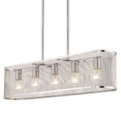 London 5 Light Oversized Linear Pendant by Golden - 2245-LP CH