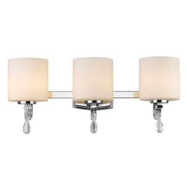 Evette 3 Light Crystal Vanity Light by Golden - 8037-BA3 CH-OP
