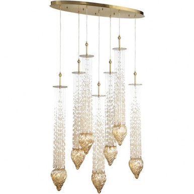 Cascata 7 Light Small Oval Chandelier by Eurofase - 33748-016