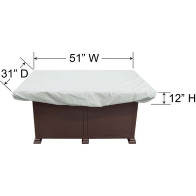 Large Rectangle Fire Pit-Table-Ottoman Protective Cover by Treasure Garden - PFC835