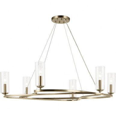 Harpin 6 Light Medium Chandelier 8.5 Inch Tall X 37.75 Inch Wide by Kichler - 52771