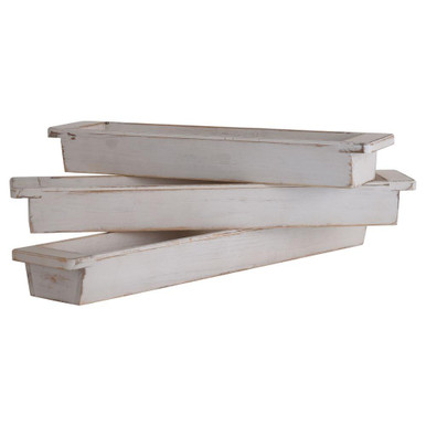 White Tray (Set of 3) 3.15 Inch Tall and 31.5 Inch Wide by Stylecraft - AC731164DS