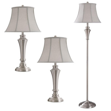 1 Light 1 Floor and 2 Table Lamp Set 61 Inch and 15 Inch Wide by Stylecraft - L8018ADS