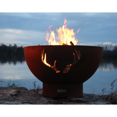 Antlers Gas Fire Pit 24 Inch Tall x 36 Inch Wide by Fire Pit Art - Antlers