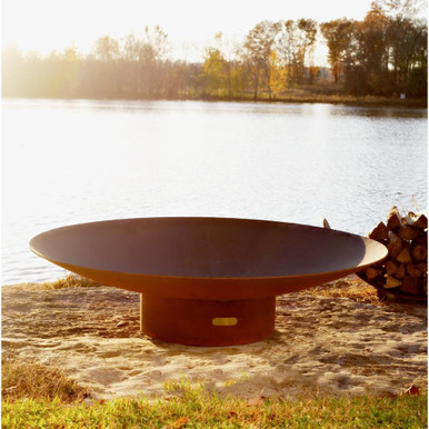 Asia Wood Fire Pit 12 Inch Tall x 36 Inch Wide by Fire Pit Art - Asia36-Wood