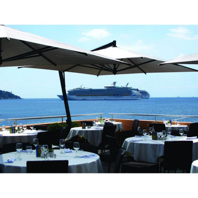 11.5 Foot Aluminum Easy Lift Square Cantilever Umbrella by FIM - P17