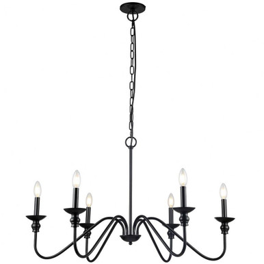 Clara 6 Light Oversized Chandelier by Dainolite - CLA-366C-MB
