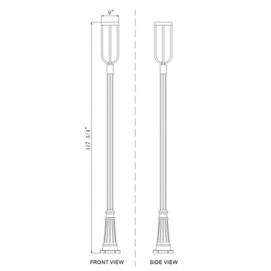 Monument Hollow 16W 1 LED Outdoor Post Mount 117.75 x 10 In by BSH