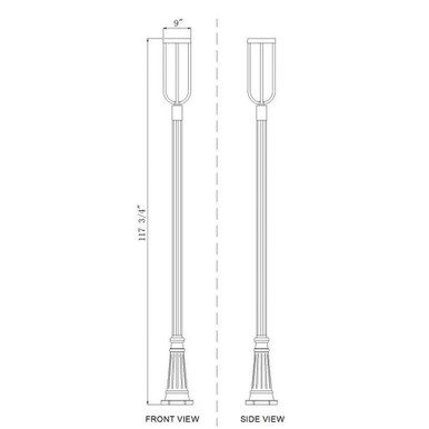 Monument Hollow 16W 1 LED Outdoor Post Mount 117.75 x 10 Inch by BSH