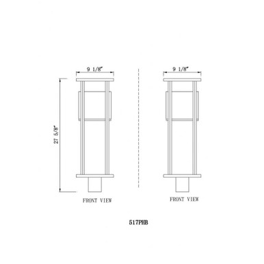 Garrick Glas 11W 1 LED Outdoor Post Mount Light 27.75 x 9.25 In by BSH