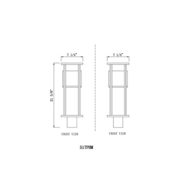 Garrick Glas 8W 1 LED Outdoor Post Mount Light 21.75 x 7.25 In by BSH