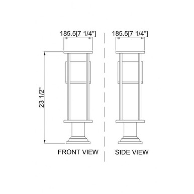 Garrick Glas 11W 1 LED Outdoor Pier Mount Light with Square Base by BSH