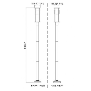 Garrick Glas 11W 1 LED Outdoor Post Mount Light 101.51 x 9.25 In by BSH