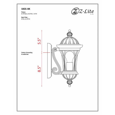Arlington View 1 Light Outdoor Wall Lantern by Bailey Street Home