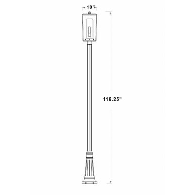 Livingstone Knoll 1 Light Outdoor Post Mount 116.5 x 10 In by BSH