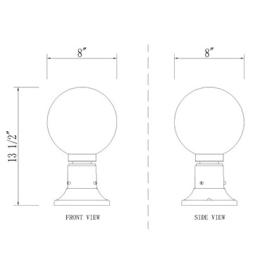 Copper Beech Crest 1 Light Outdoor Pier Mount Light 13.5 x 8 In by BSH