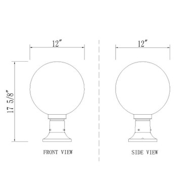 Copper Beech Crest 1 Light Outdoor Pier Mount Light 17.75 x 12 In by BSH